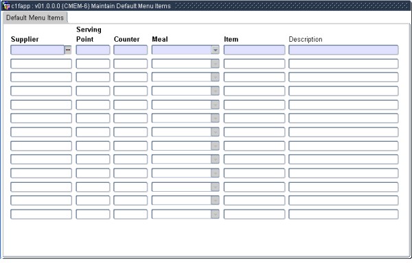 Example of Maintain Default Menu Items