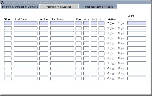 Maintain Item Location
