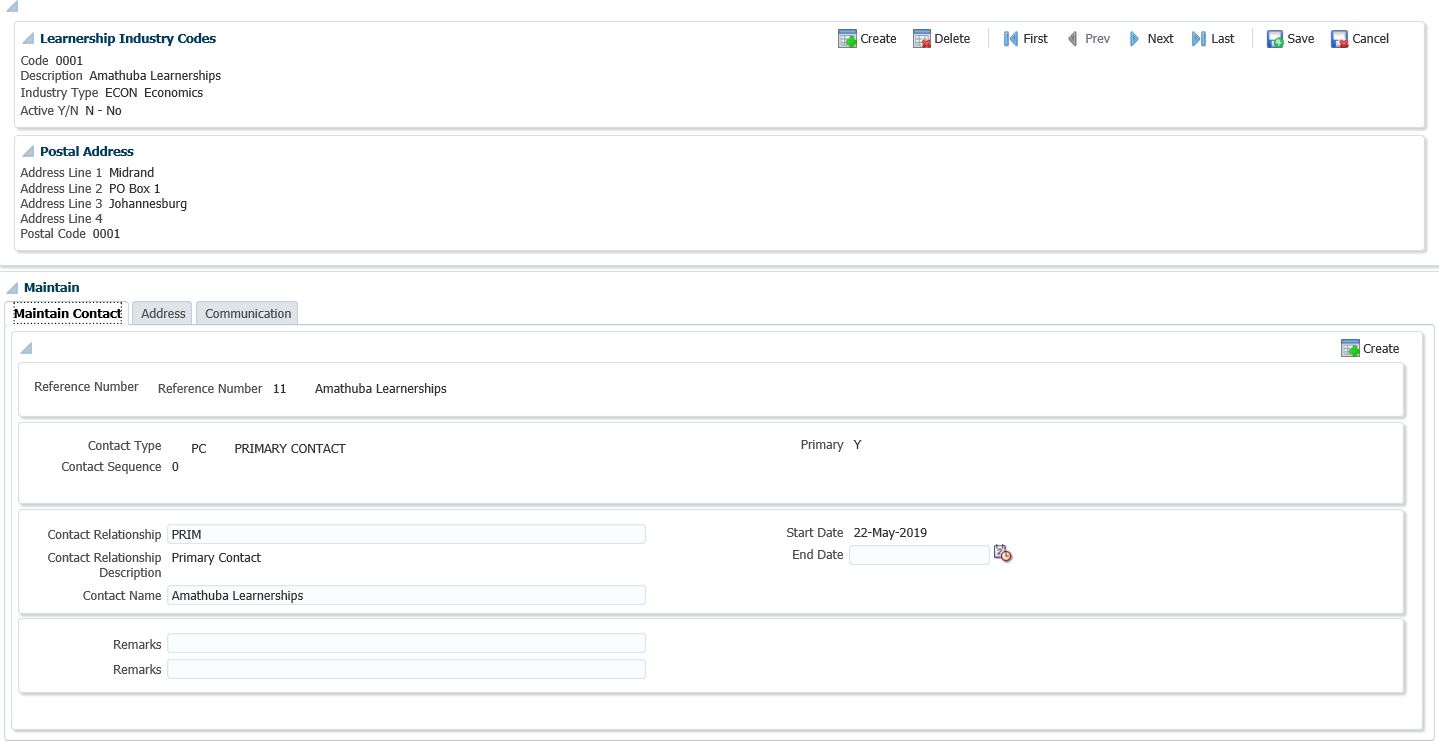 Example of Learnership Industries
