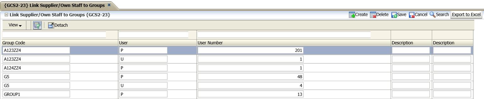 Example of Link Supplier/Own Staff to groups