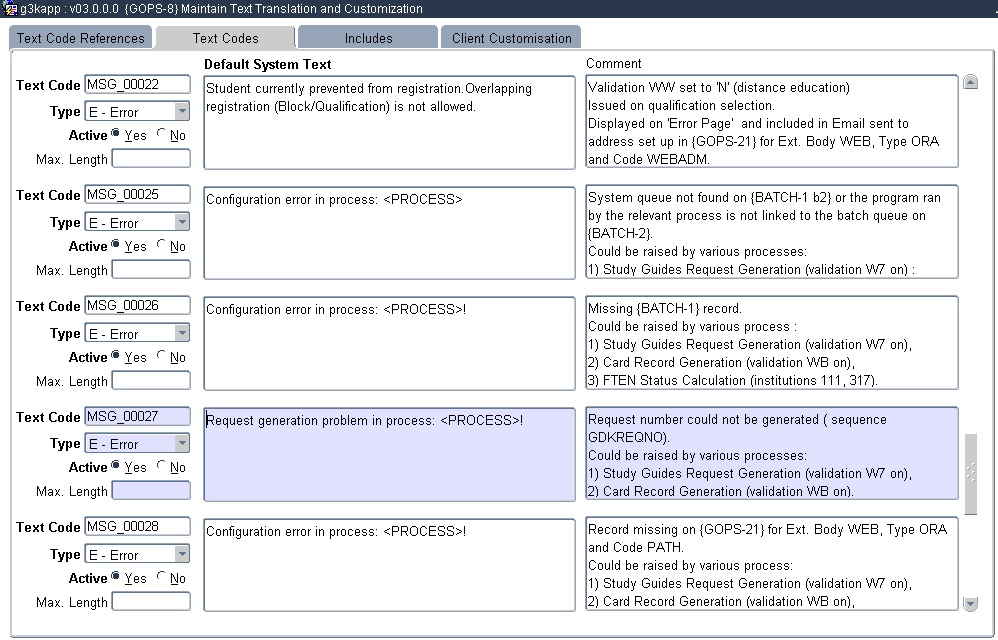 Example of {GOPS-8} Tab Text Codes