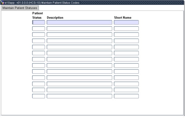 Example of Patient Status Codes
