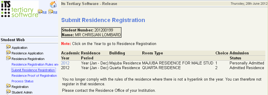 Multiple res admissions; one OK.