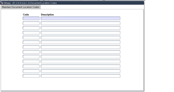 Example of Document Location Codes