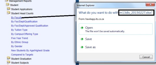 Example of ...Student Head Count