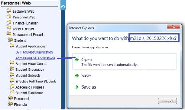 Example of ...Student Applications