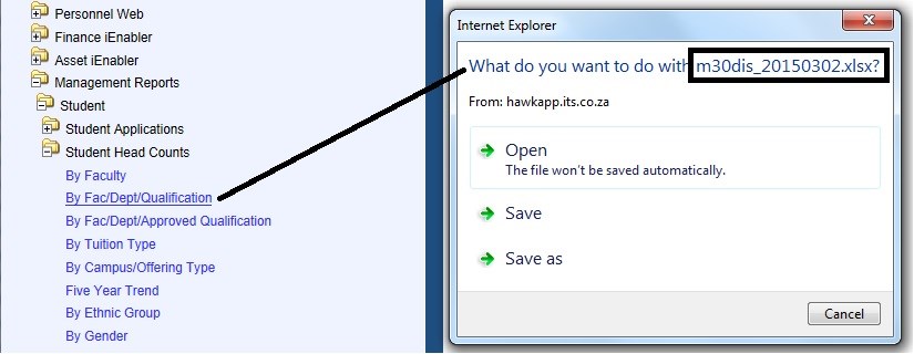 Example of ...Student Head Count