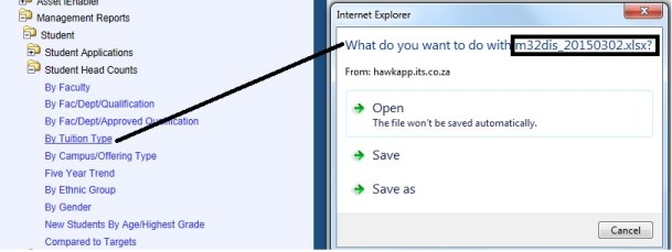 Example of ...Student Head Count