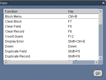 Example of ...help keys