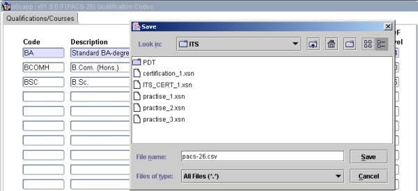 Example of ...saving csv
