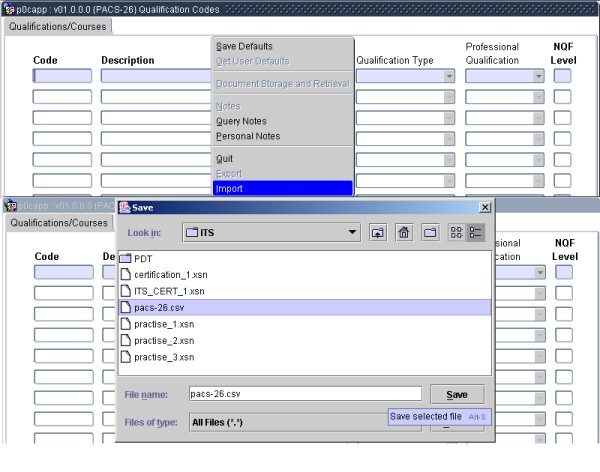 Example of ...importing
