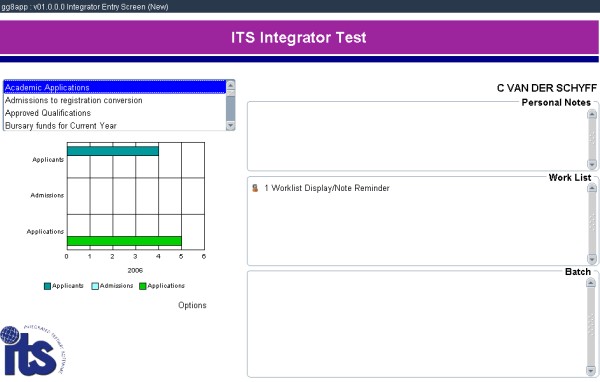 Example of ...entry screen