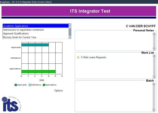 Example of ...entry screen