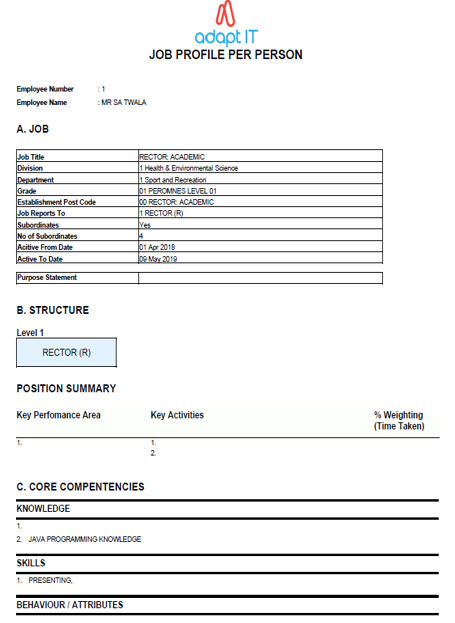 My Job Profile Page 1