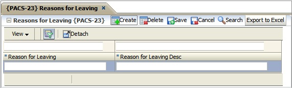 Reason for Leaving {PACS-23}