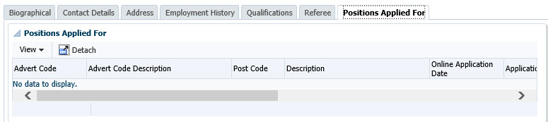 Applicant Detail - Position Applied For