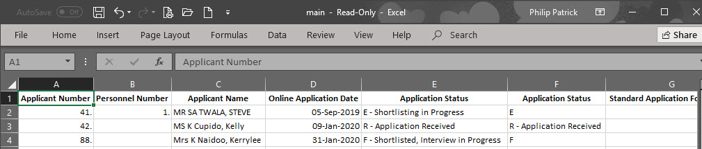 Export to Excel button, the user has the option to 'Open', 'Save' or 'Save as'.