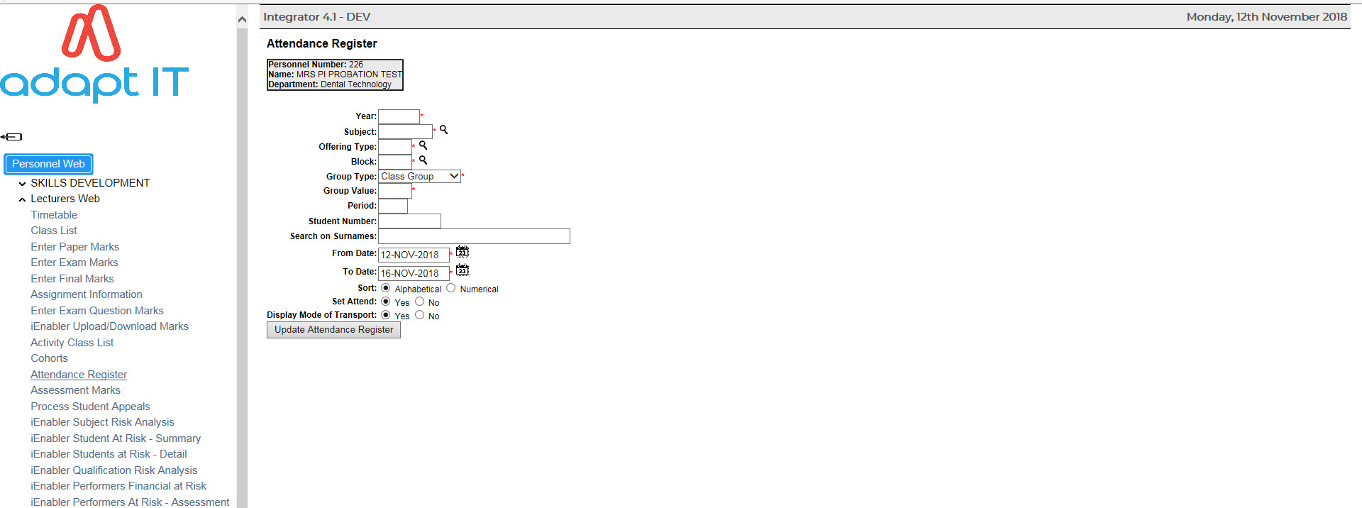 Attendance Questions