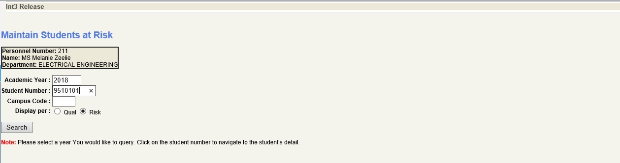 enter detail for individual search