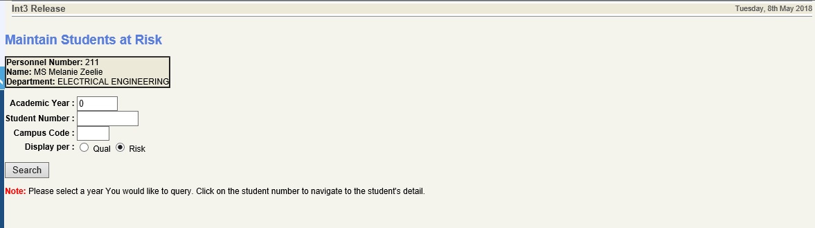 Maintain Student At Risk  -Lect iEnabler  Screen1