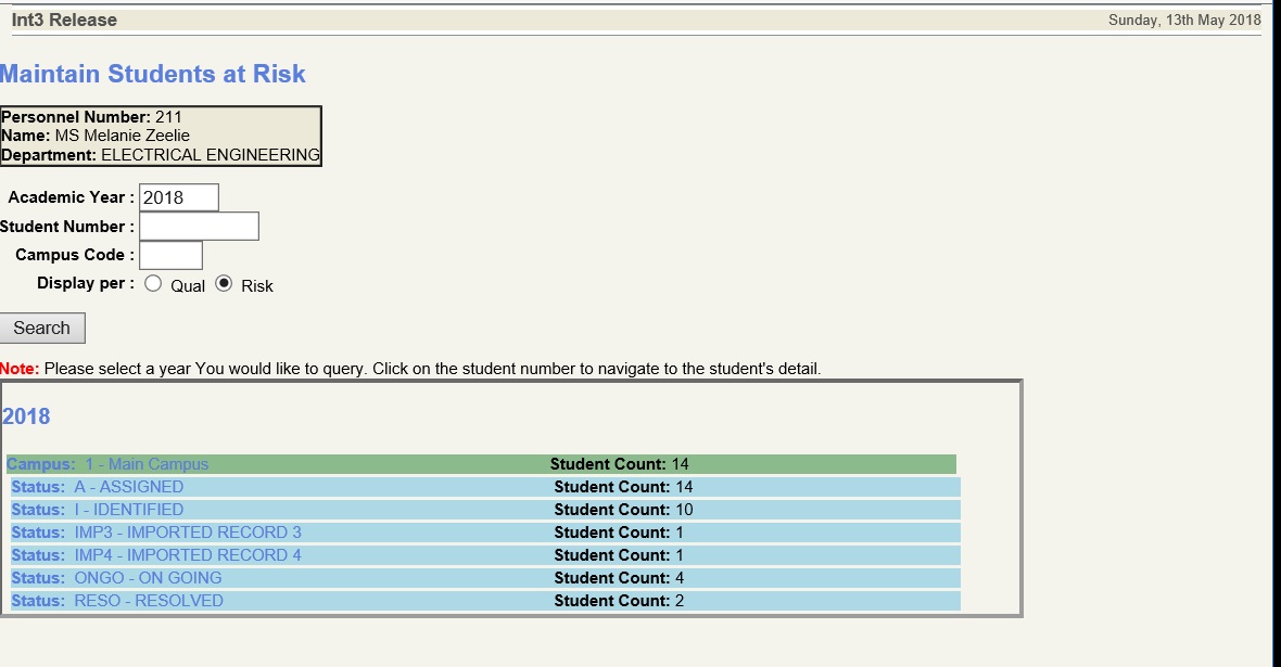 query screen 2 order by risk