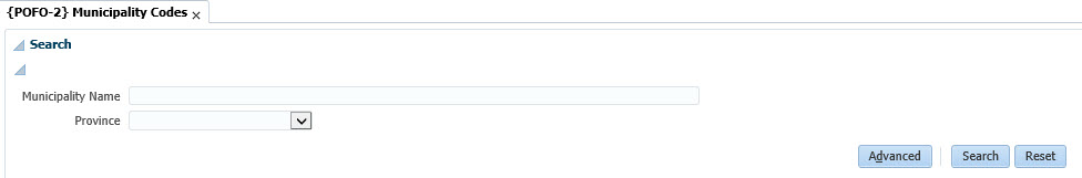 Municipality Codes {POFO-2}