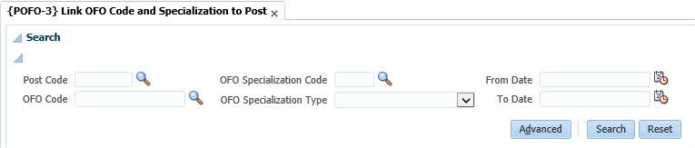 Link OFO Code and Specialization to Post