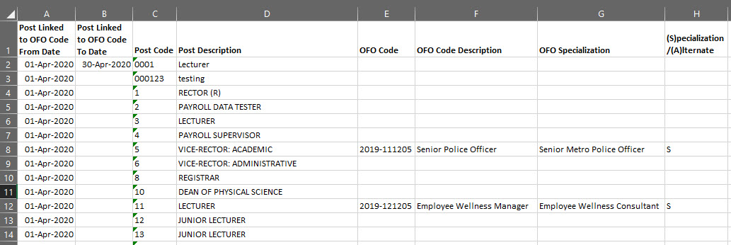 Link OFO Code (Specialization / Alternate Description) to Post  {POFO-3}