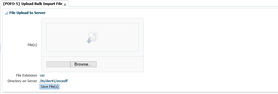 Upload Bulk Import File {POFO-5}