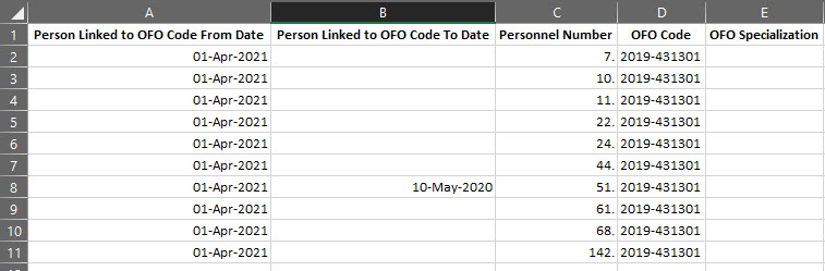 Bulk Import Link OFO code to Person {POFO-7}