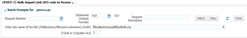 Bulk Import Link OFO code to Person {POFO-7}