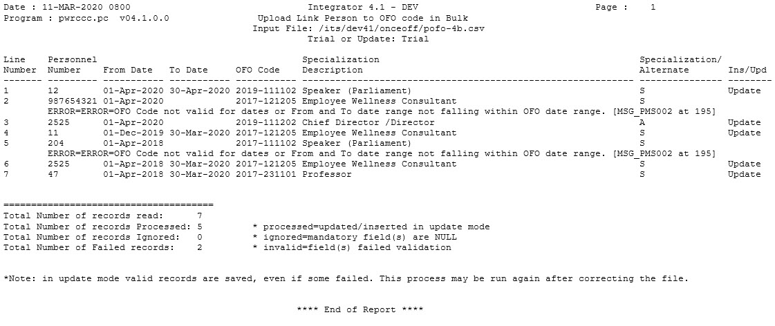 Bulk Import Link OFO code to Person {POFO-7}