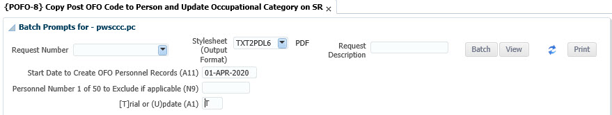 Copy Post OFO Code to Person and Update Occupational Category on SR {POFO-8}