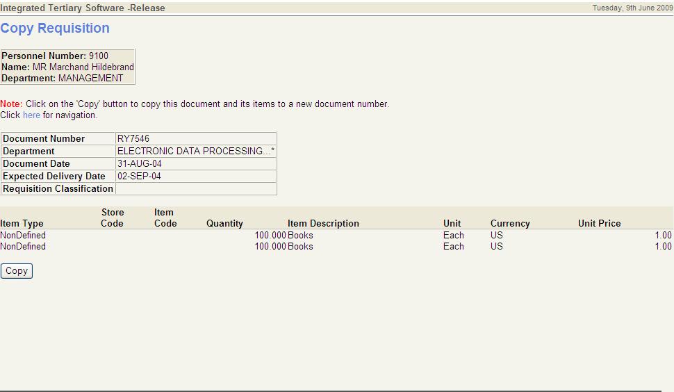 Copy Requistion- Copy from doc plus detail