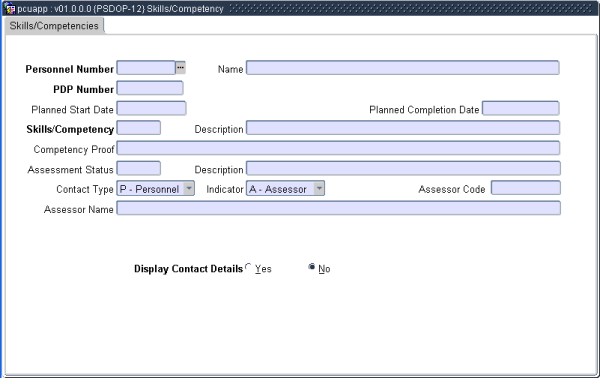 Example of Skills/Competencies
