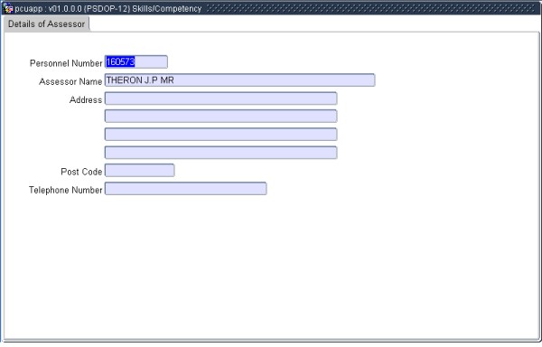 Example of Details of Assessor