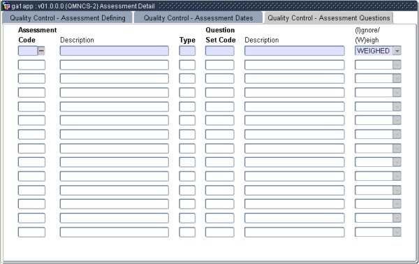 Example of Quality Control - Assessment Questions