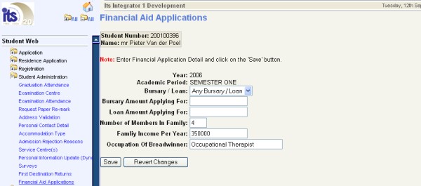 Example of Financial Aid iEnabler  Page 2