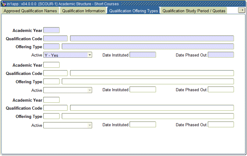 Example of Qualification Offering Types