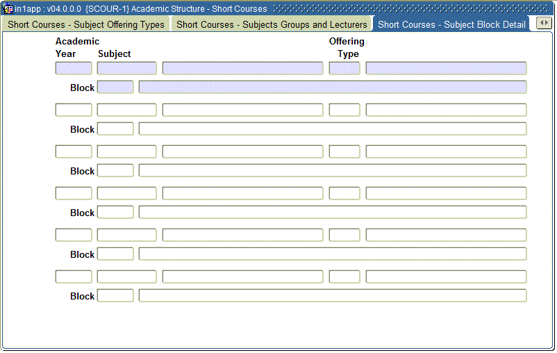 Example of Subject Block Detail