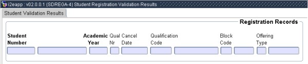 Example of Student Registration Validations