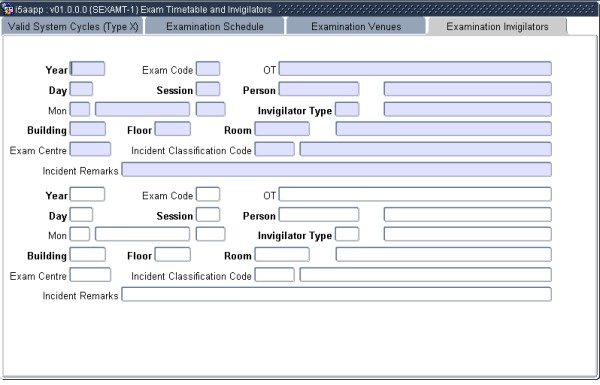 Invigilator schedule