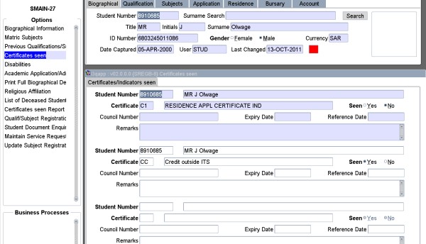 Example of Student Entry Point