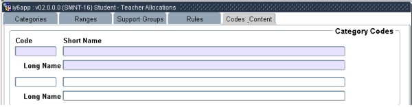 Example of Category Codes