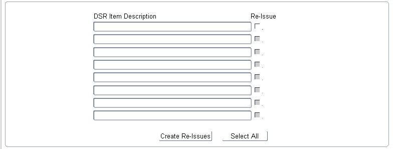 Example of Requested/Issued/Returned Items
