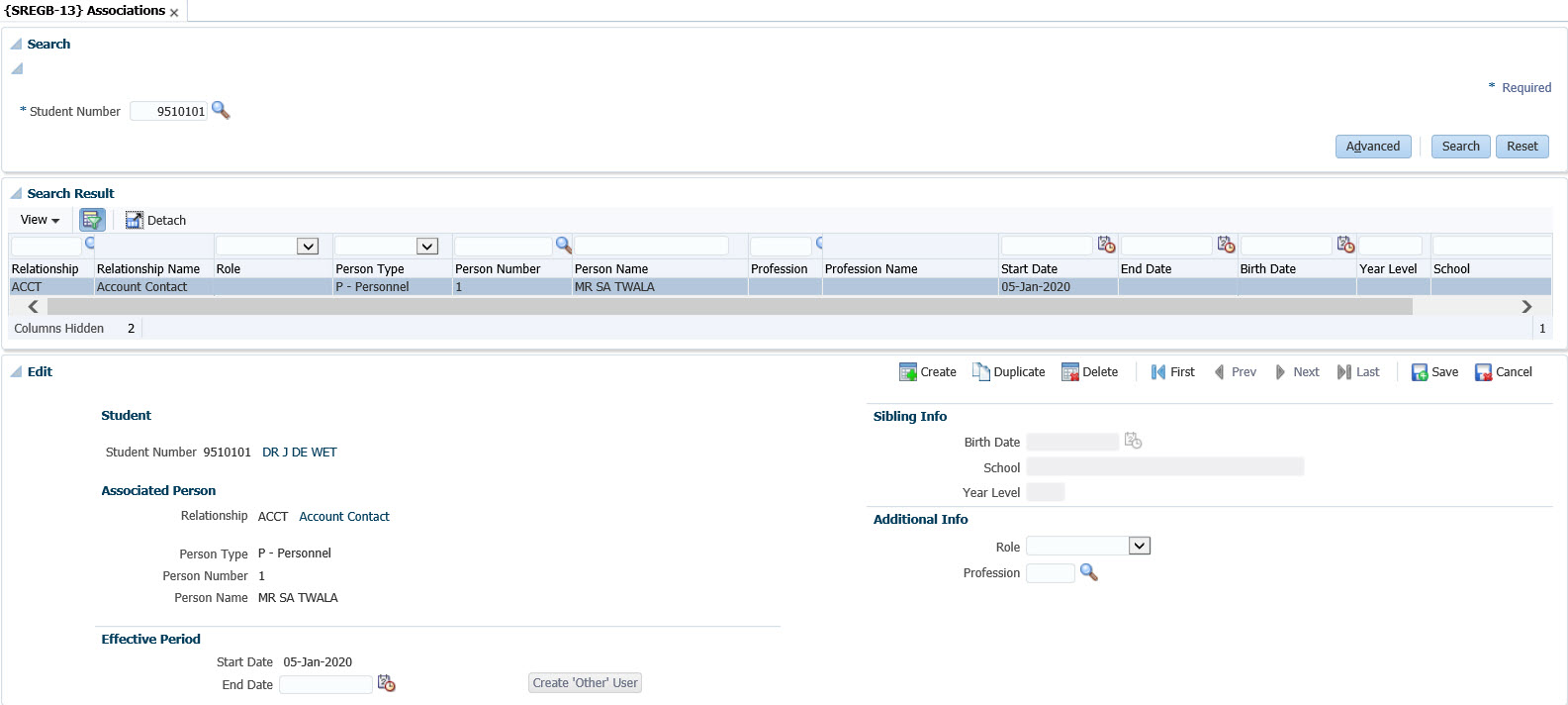 Example of Associations