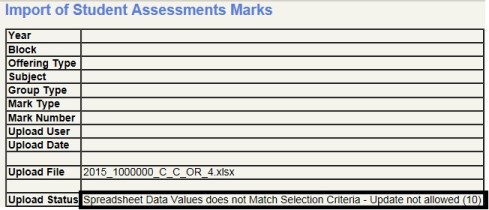 Status import No Update
