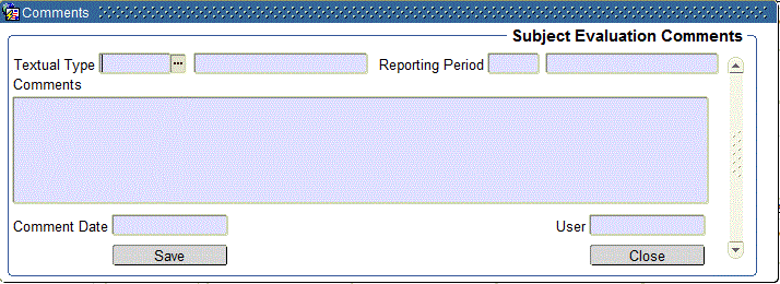 Example of Subject Evaluation Comments