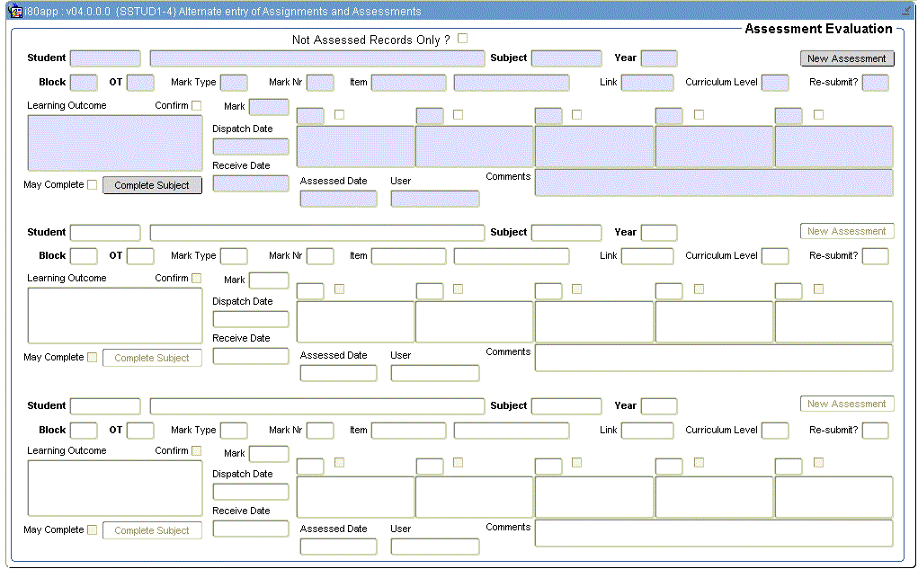 Example of Assessed by Comment
