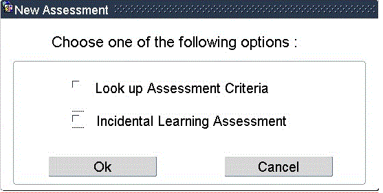 New Assessment Pop-Up